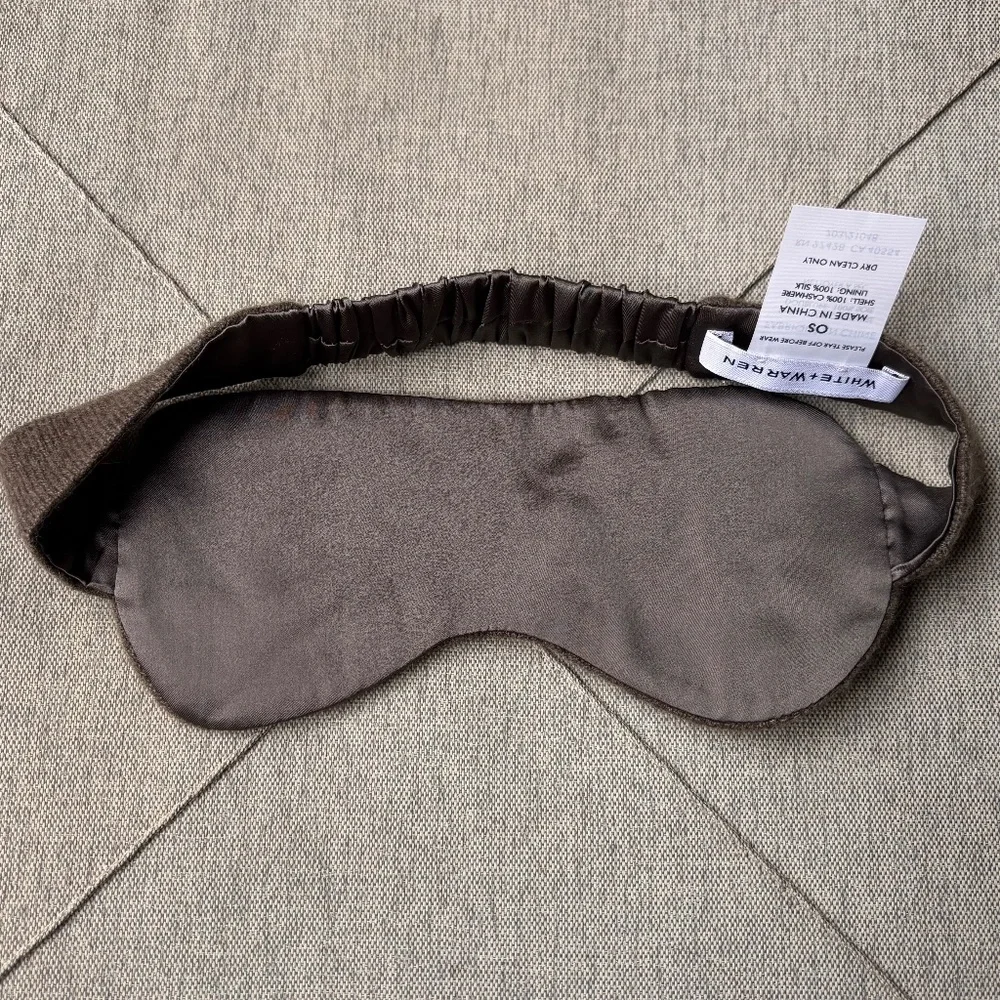 White + Warren Brown Cashmere Eye Mask Headband